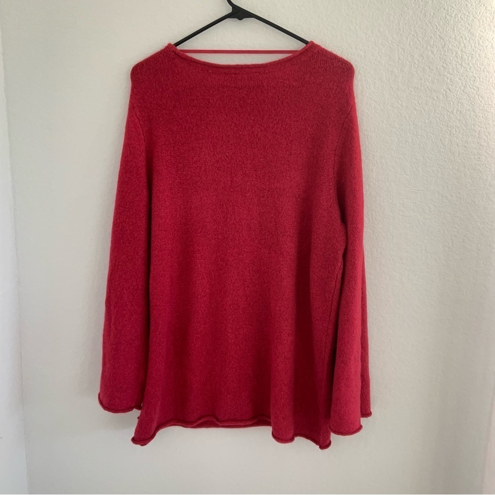 Lane Bryant Fuchsia Pink Lattice Cut Out Long Sleeve Shimmer Sweater NWT - Picture 8 of 15